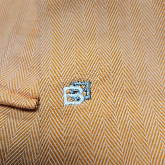 BACHRACH Men's Dress Shirt 16 32/33 Peach Orange Pinstripe Cotton Blend EUC - Picture 5 of 12